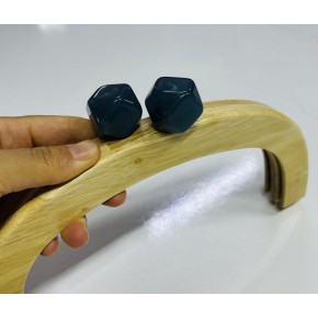 Çanta Aksesuar 25 Cm Açık Renk  Oval Ahşap Burs Petrol Renk Toplu