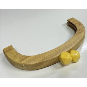Çanta Aksesuar 25 Cm Açık Renk  Oval Ahşap Burs Sarı Renk Toplu