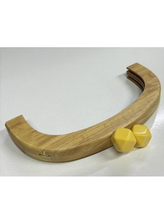 Çanta Aksesuar 25 Cm Açık Renk  Oval Ahşap Burs Sarı Renk Toplu