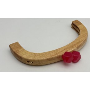Çanta Aksesuar 25 Cm Açık Renk  Oval Ahşap Burs Şeker Pembe Renk Toplu