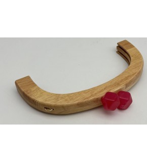 Çanta Aksesuar 25 Cm Açık Renk  Oval Ahşap Burs Şeker Pembe Renk Toplu