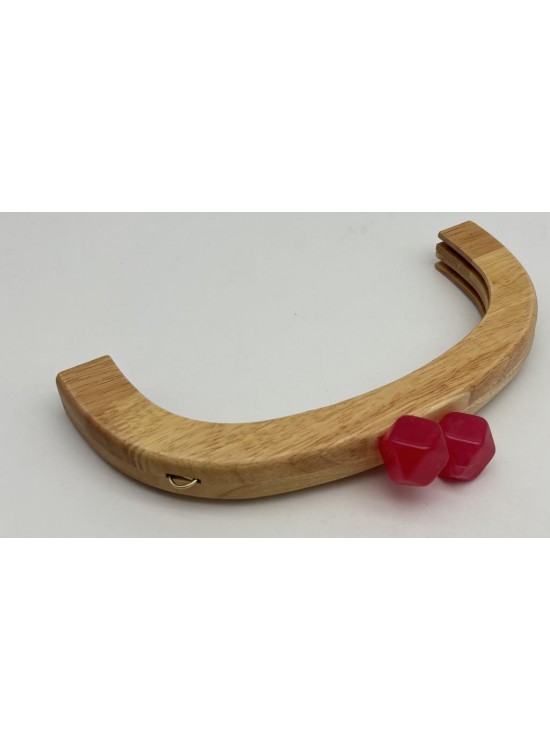 Çanta Aksesuar 25 Cm Açık Renk  Oval Ahşap Burs Şeker Pembe Renk Toplu