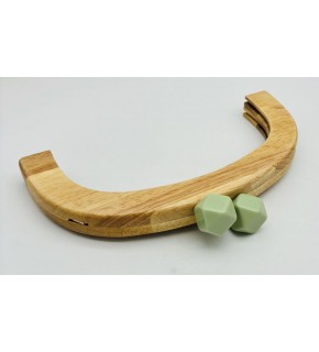 Çanta Aksesuar 25 Cm Açık Renk  Oval Ahşap Burs Soft Yeşil  Renk Toplu
