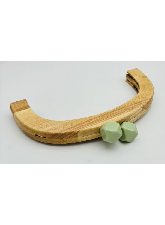 Çanta Aksesuar 25 Cm Açık Renk  Oval Ahşap Burs Soft Yeşil  Renk Toplu