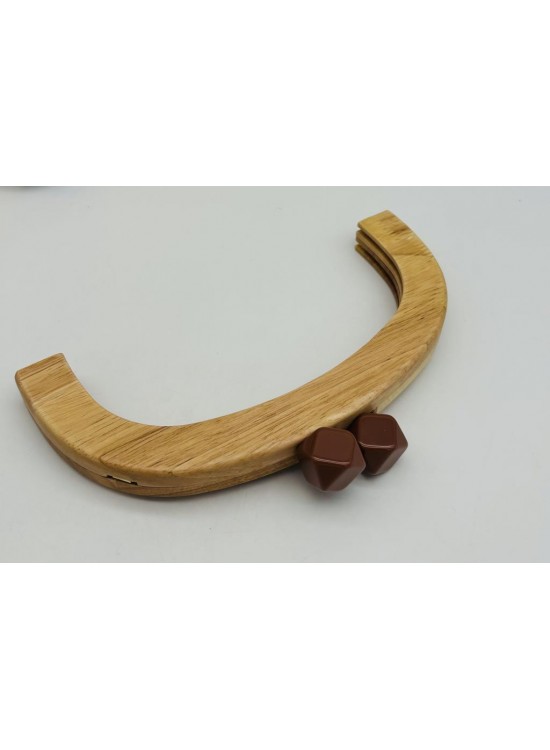 Çanta Aksesuar 25 Cm Açık Renk  Oval Ahşap Burs Sütlü Kahve Renk Toplu
