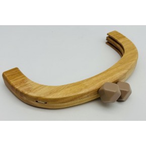 Çanta Aksesuar 25 Cm Açık Renk  Oval Ahşap Burs Vizon  Renk Toplu