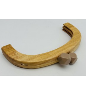 Çanta Aksesuar 25 Cm Açık Renk  Oval Ahşap Burs Vizon  Renk Toplu