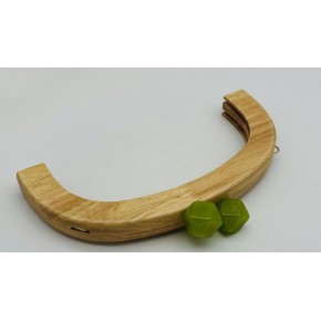 Çanta Aksesuar 25 Cm Açık Renk  Oval Ahşap Burs Yeşil  Renk Toplu
