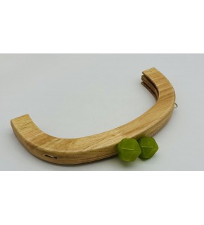 Çanta Aksesuar 25 Cm Açık Renk  Oval Ahşap Burs Yeşil  Renk Toplu