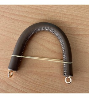 Çanta Aksesuar 27 cm Rulo Model Suni Deri Koyu Vizon Çanta Sapı Light Gold Metalli