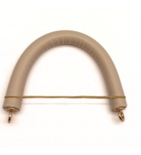 Çanta Aksesuar 27 cm Rulo Model Suni Deri Krem Çanta Sapı Light Gold Metalli