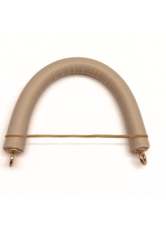 Çanta Aksesuar 27 cm Rulo Model Suni Deri Krem Çanta Sapı Light Gold Metalli