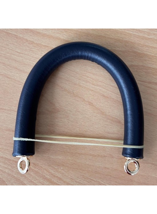 Çanta Aksesuar 27 cm Rulo Model Suni Deri Lacivert Çanta Sapı Light Gold Metalli