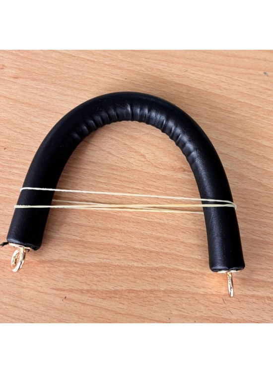 Çanta Aksesuar 27 cm Rulo Model Suni Deri Siyah Çanta Sapı Light Gold Metalli