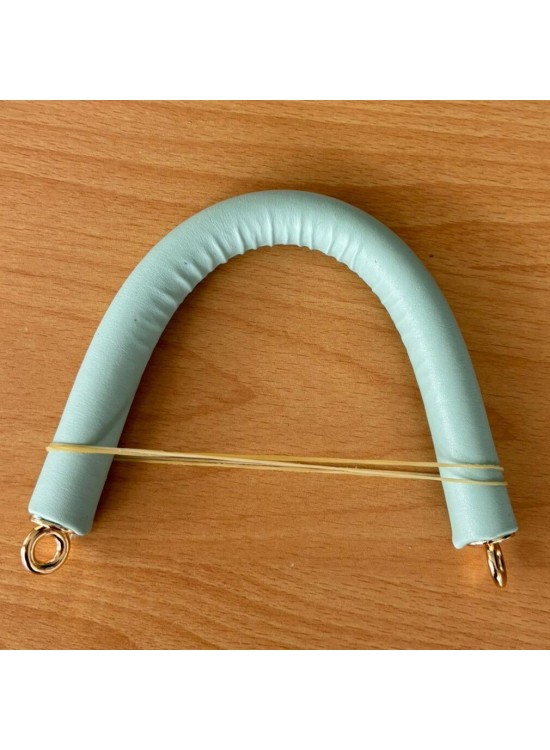 Çanta Aksesuar 27 cm Rulo Model Suni Deri Su Yeşili Çanta Sapı Light Gold Metalli