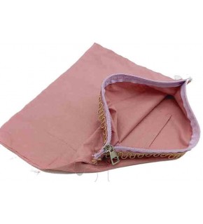 Çanta Aksesuar 28X28 Cm Dikilmiş Fermuarlı Astar Açık Gül Kurusu