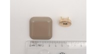 Çanta Aksesuar 3.5 cm Kare Akrilikli Koyu Bej Renk Light Gold Mıknatıslı Kilit