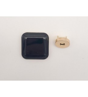 Çanta Aksesuar 3.5 cm Kare Akrilikli Siyah Renk Light Gold Mıknatıslı Kilit