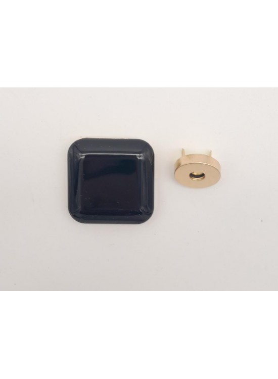 Çanta Aksesuar 3.5 cm Kare Akrilikli Siyah Renk Light Gold Mıknatıslı Kilit