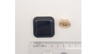 Çanta Aksesuar 3.5 cm Kare Akrilikli Siyah Renk Light Gold Mıknatıslı Kilit