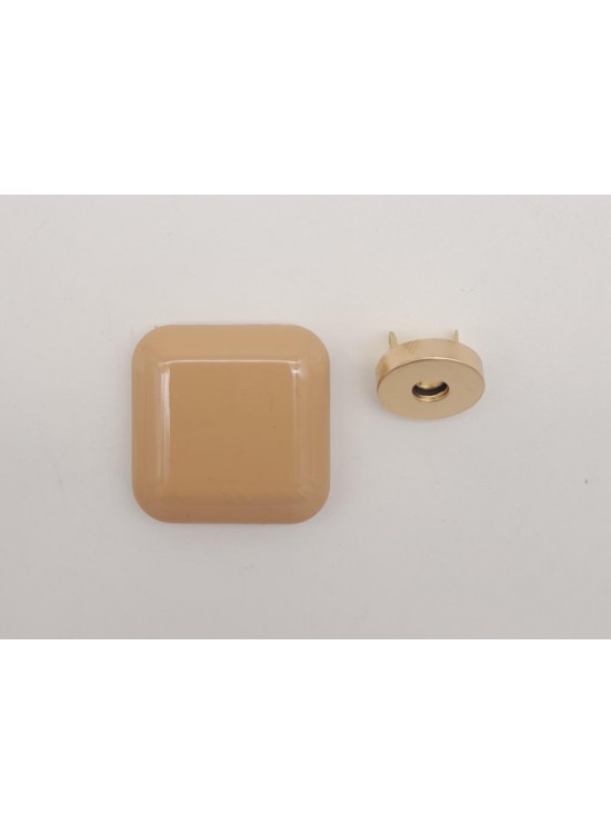 Çanta Aksesuar 3.5 cm Kare Akrilikli Sütlü Kahve Renk Light Gold Mıknatıslı Kilit