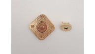Çanta Aksesuar 3.5 cm Kare Akrilikli Sütlü Kahve Renk Light Gold Mıknatıslı Kilit