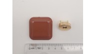 Çanta Aksesuar 3.5 cm Kare Akrilikli Taba Renk Light Gold Mıknatıslı Kilit