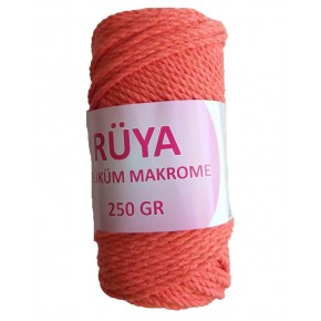 Çanta Aksesuar 3 Büküm Makrome İpi Turuncu No:6