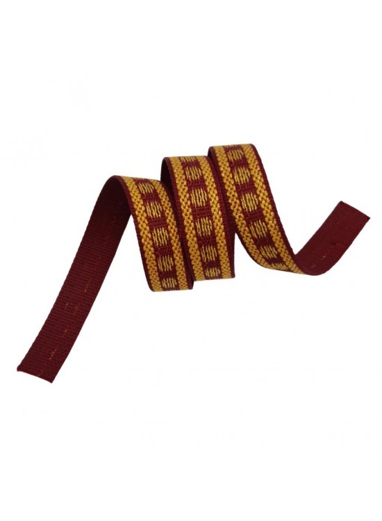 Çanta Aksesuar 3 cm Polyester Kolon Bordo Gold Simli 1 Metre