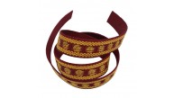 Çanta Aksesuar 3 cm Polyester Kolon Bordo Gold Simli 1 Metre