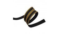 Çanta Aksesuar 3 cm Polyester Kolon Siyah Gold No:2 Simli 1 Metre