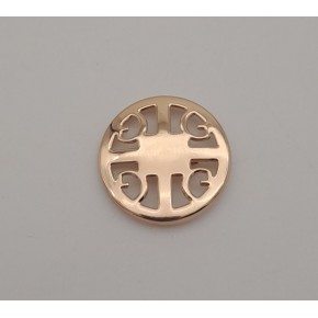 Çanta Aksesuar 3 cm Yuvarlak Model Desenli Light Gold Plaka Süs
