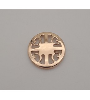 Çanta Aksesuar 3 cm Yuvarlak Model Desenli Light Gold Plaka Süs