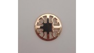 Çanta Aksesuar 3 cm Yuvarlak Model Desenli Light Gold Plaka Süs