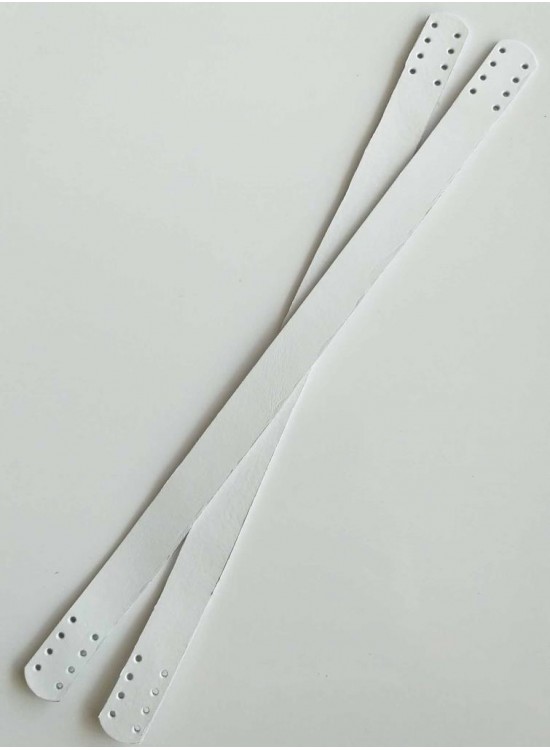 Çanta Aksesuar 35X2 Cm Gerçek Deri Çift Sap Beyaz