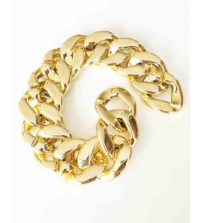 Çanta Aksesuar 37 Cm Metal Görünümlü Akrilik Zincir (Light Gold Renk)
