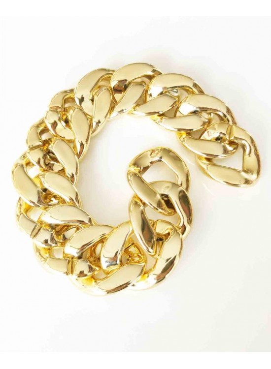 Çanta Aksesuar 37 Cm Metal Görünümlü Akrilik Zincir (Light Gold Renk)
