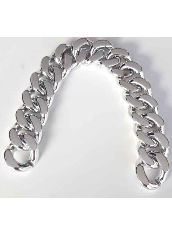 Çanta Aksesuar 37 Cm Metal Görünümlü Zincir (Gümüş Renk)