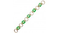 Çanta Aksesuar 38 cm Kare Akrilik Yaylı Halkalı Çanta Zinciri Açık Yeşil Renk Light Gold Metalli