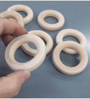 Çanta Aksesuar 4.5 Cm Ahşap Halka Yassı Model 1 Adet