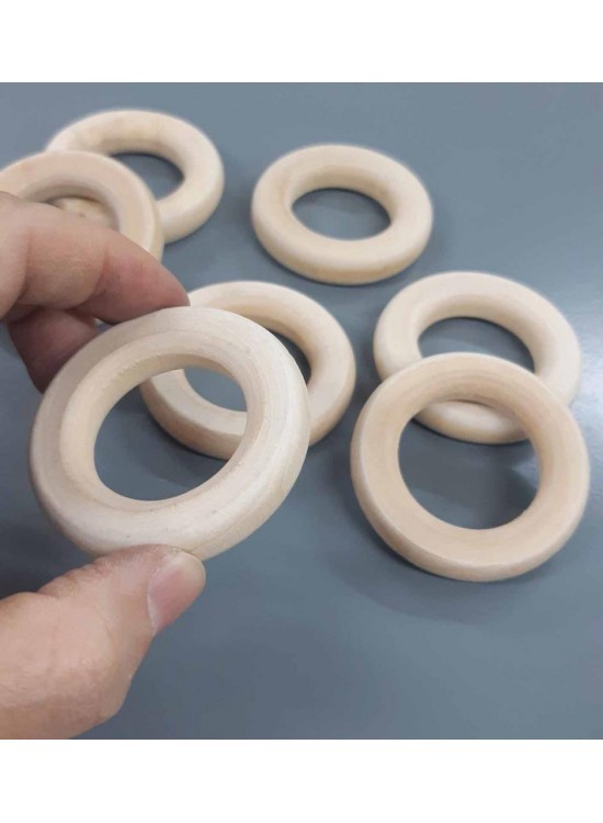 Çanta Aksesuar 4.5 Cm Ahşap Halka Yassı Model 1 Adet