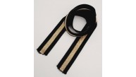 Çanta Aksesuar 4 Cm Siyah Renk Simli Polyester Kolon 1 Metre