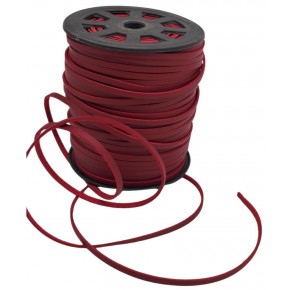 Çanta Aksesuar 4 mm Bordo Renk Suni Deri İp 5 Metre