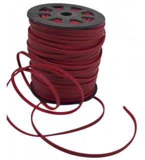 Çanta Aksesuar 4 mm Bordo Renk Suni Deri İp 5 Metre