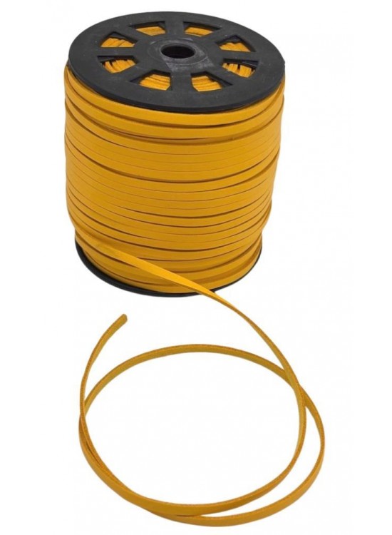 Çanta Aksesuar 4 mm Sarı Renk Suni Deri İp 5 Metre