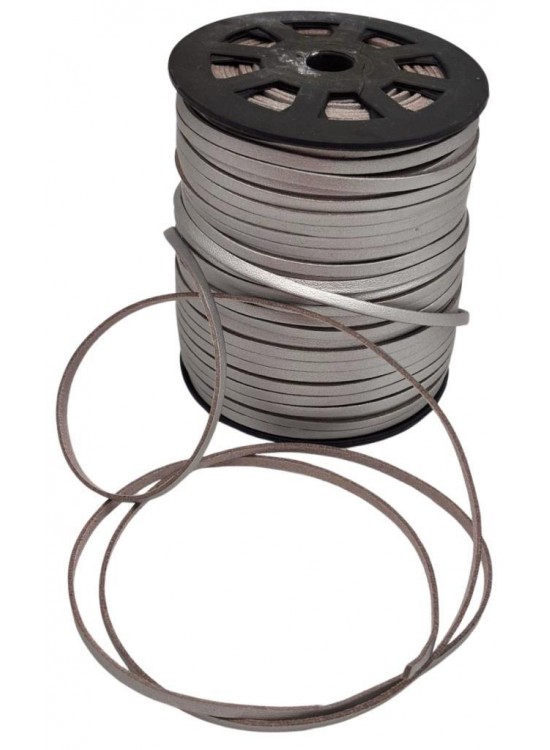 Çanta Aksesuar 4 mm Silver Renk Suni Deri İp 5 Metre
