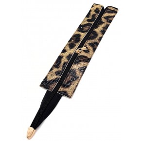 Çanta Aksesuar 40 cm Derili Fermuar Rugan Croco Leopar  Renk Light Gold Renk Metalli