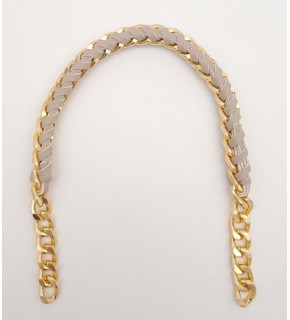 Çanta Aksesuar 40 cm Derili Zincir Bej Renk Light Gold Metalli