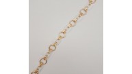 Çanta Aksesuar 40 cm Kare Akrilik Yaylı Halkalı Çanta Zinciri Beyaz Renk Light Gold Metalli