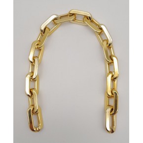 Çanta Aksesuar 40 cm Metal Görünümlü Oval Light Gold Renk Akrilik Zincir
